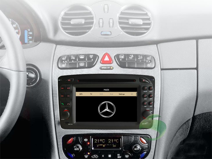 The Mercedes-Benz G-W463 dashboard after installing DVD player