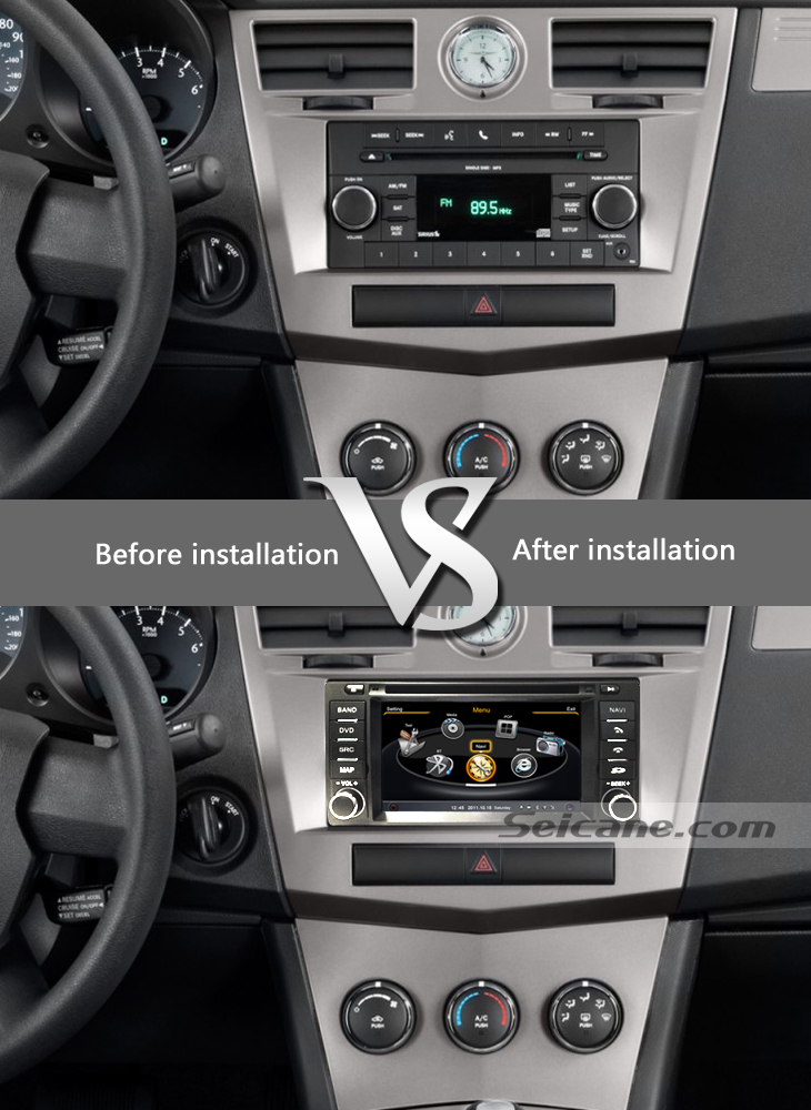 the comparison photo of before installation and after installation