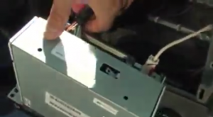 Gently take out factory stereo and disconnect cables back of it Gently take out factory stereo and disconnect cables back of it