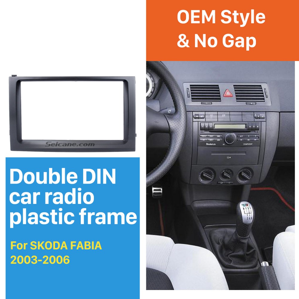 Classic Double Din Car Radio Fascia For 2003 2004 2005 2006 Skoda Fabia Dvd Frame Face Plate Panel Kit Trim Installation