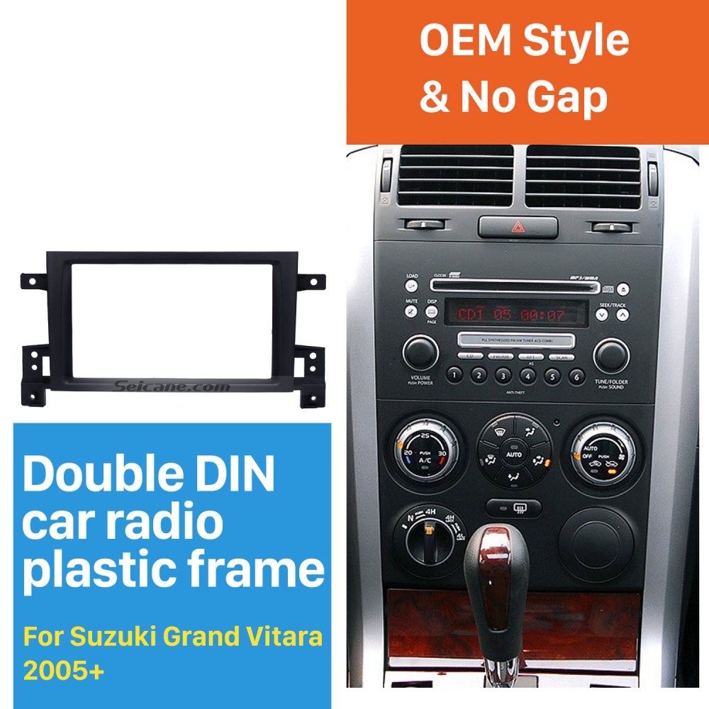Compatible with Suzuki Grand Vitara 2006-2011 Double DIN Harness Radio Install Dash Kit 