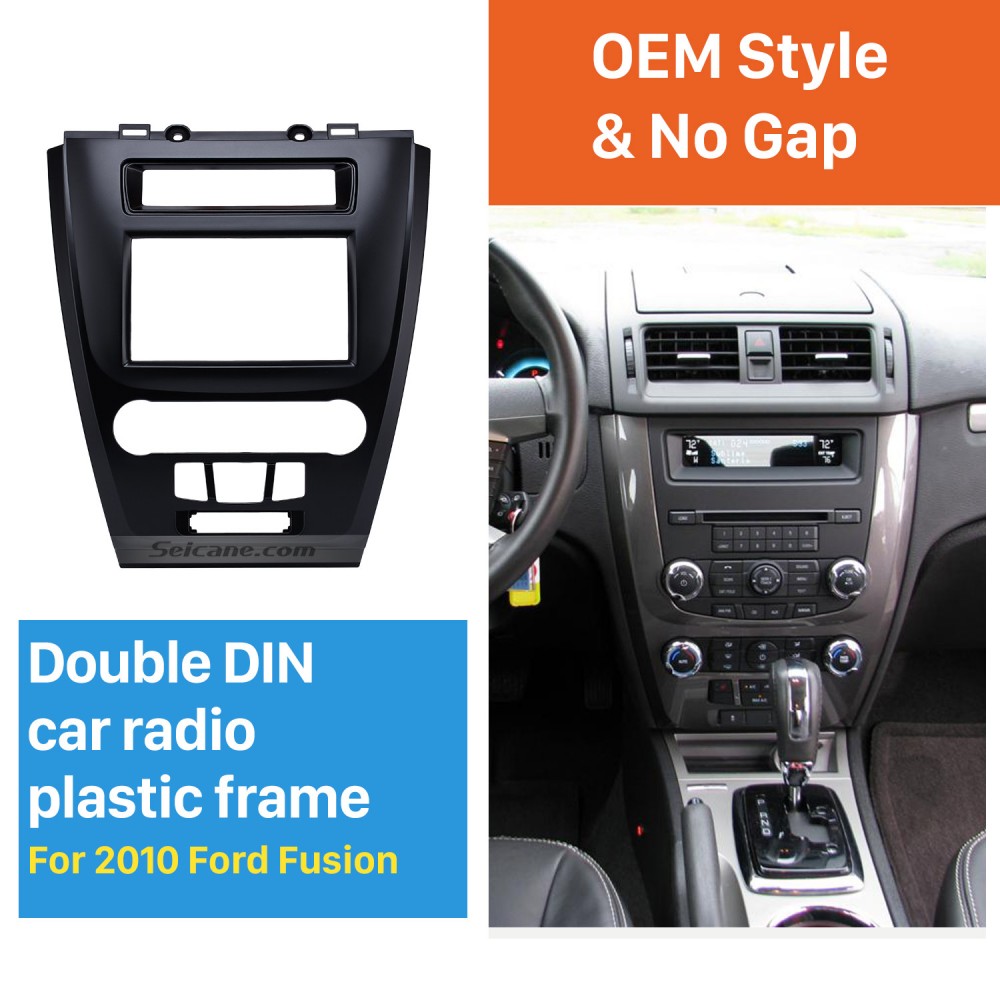 plastic Treble Vijf Black 2Din Car Radio Fascia for 2010 Ford Fusion Auto Stereo Adaptor Panel  Plate Frame Dash Mount
