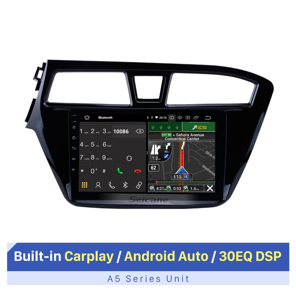 inch HD Touchscreen Android 10.0 GPS Navigation System Bluetooth WIFI For 2014 2015 Hyundai I20 Support USB Rear View DVR II 1080P Video