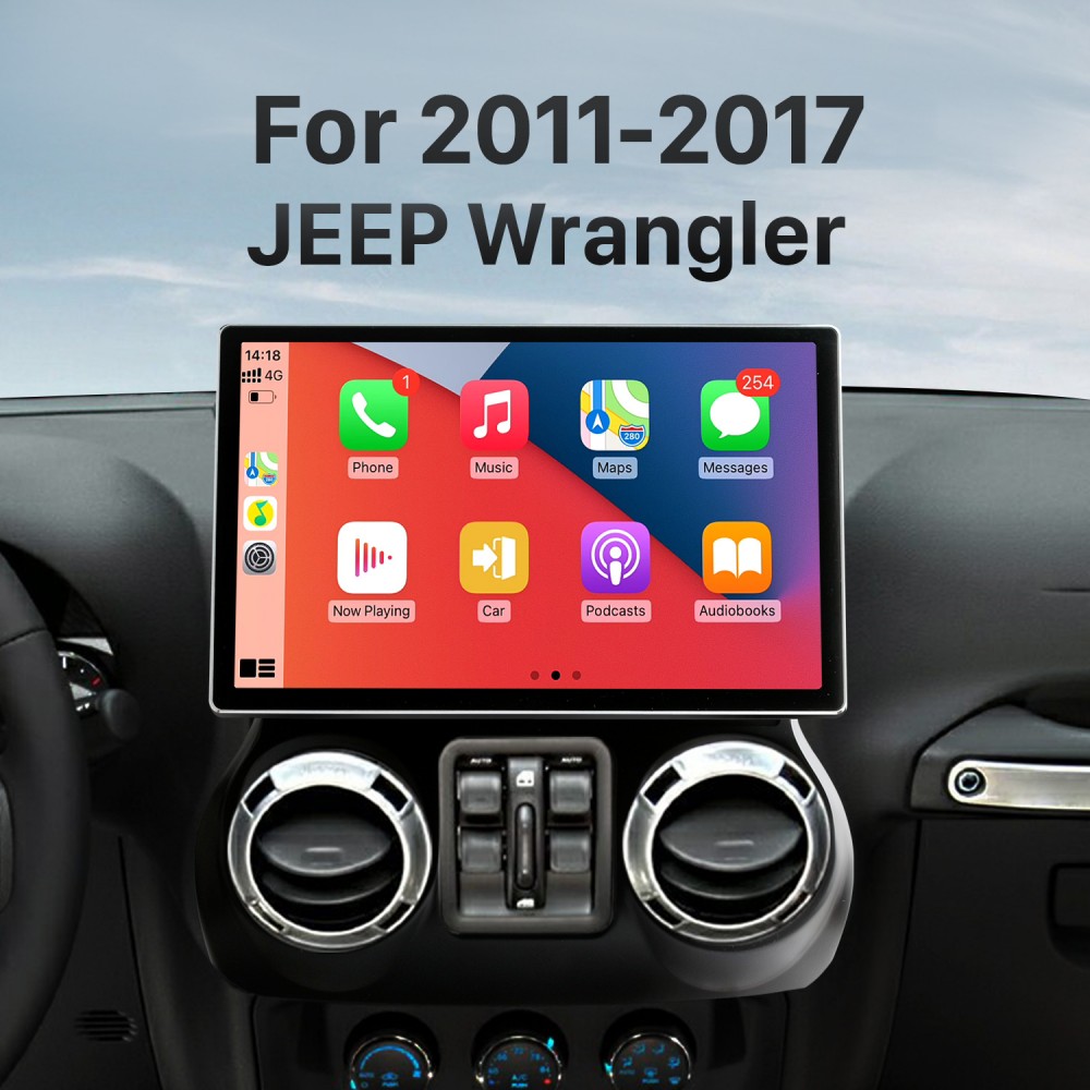 13 Inch 2K Carplay Android 13.0 for JEEP Wrangler 2011 2012 2013 2014 2015  2016 2017 Bluetooth GPS Radio Car stereo with Steering Wheel Control