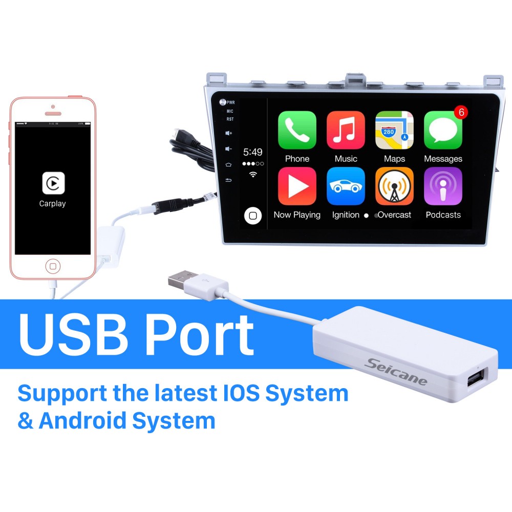 Plug and Carplay Android Auto USB Dongle For Android Car Radio Support IOS IPhone Car touch screen control Siri Microphone voice control