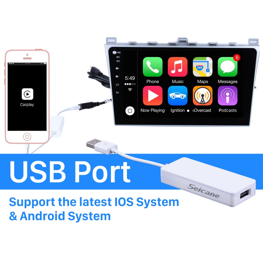 Plug and Play Carplay Android Auto USB Dongle For Android Car Radio Support  IOS IPhone Car touch screen control Siri Microphone voice control