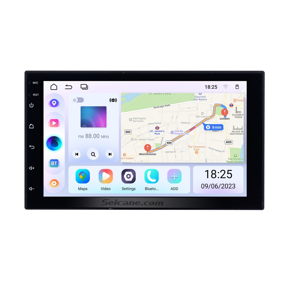 7 Inch Android Double Din Car Stereo Wireless CarPlay & Wireless Android  Auto,2+32G Touchscreen Car Radio Receiver with Dual Bluetooth,Live Rearview