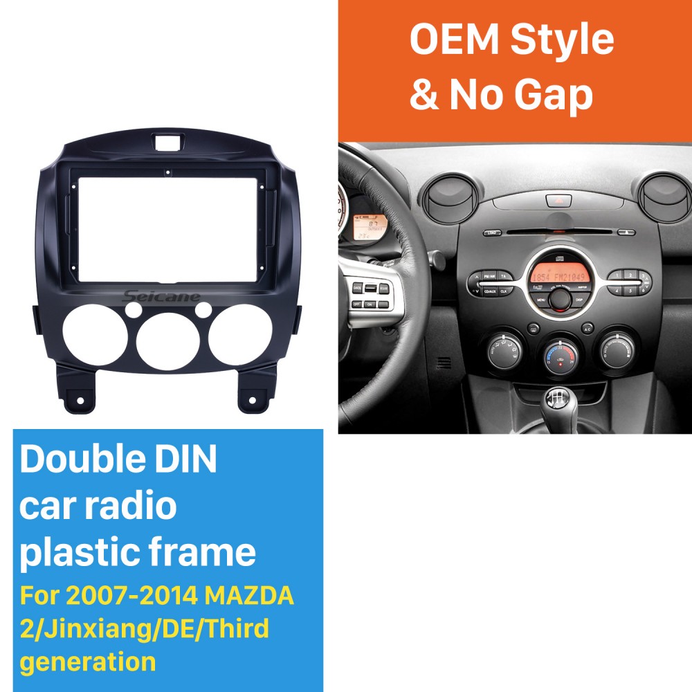 2 Din Car Audio Radio Stereo Fascia Frame Panel for Mazda 2 Demio 2007-2014