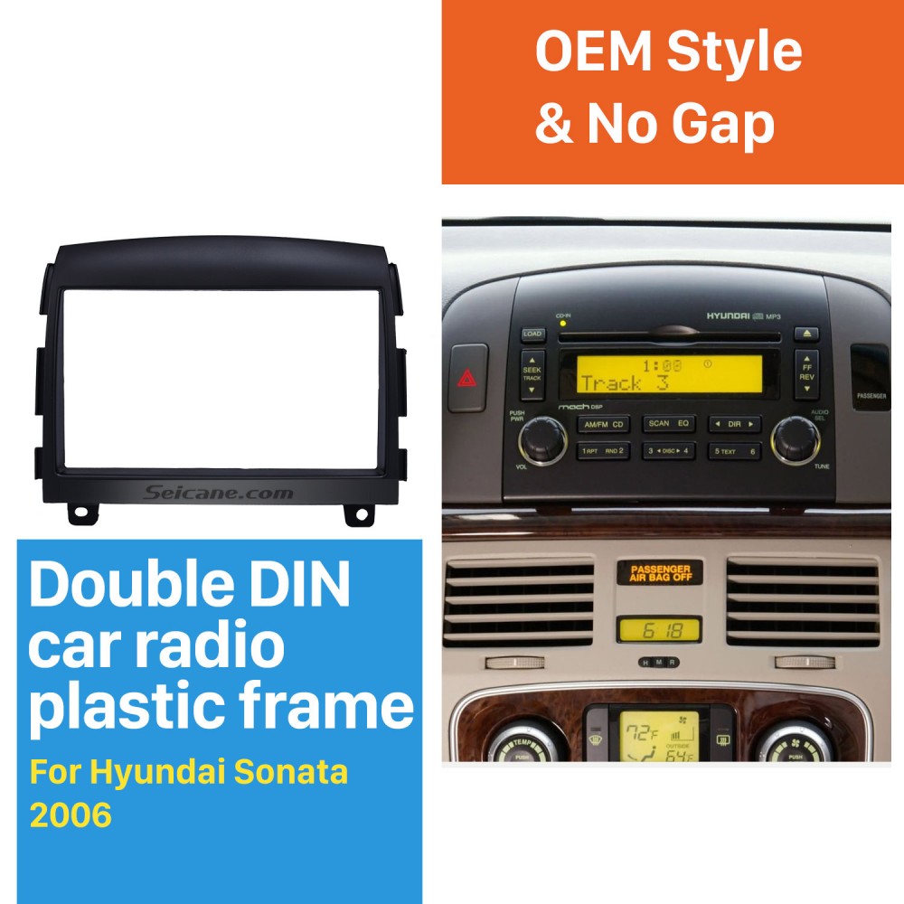 Car Radio Stereo Double Din Dash Kit Wire Harness for 2006-2008 Hyundai Sonata 