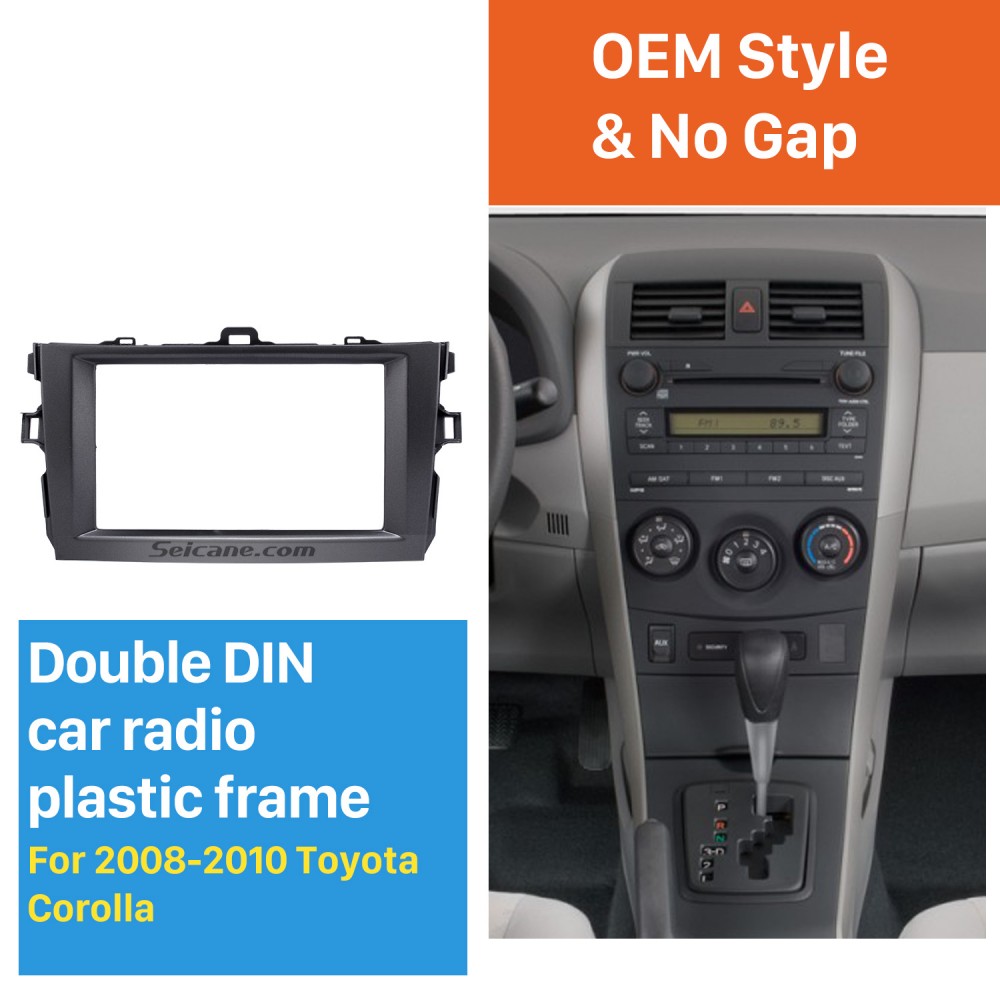 Hilse Nord Vest Madison Black Double Din 2008 2009 2010 Toyota Corolla Car Radio Fascia Stereo Dash  Kit Audio Player Panel Plate Frame