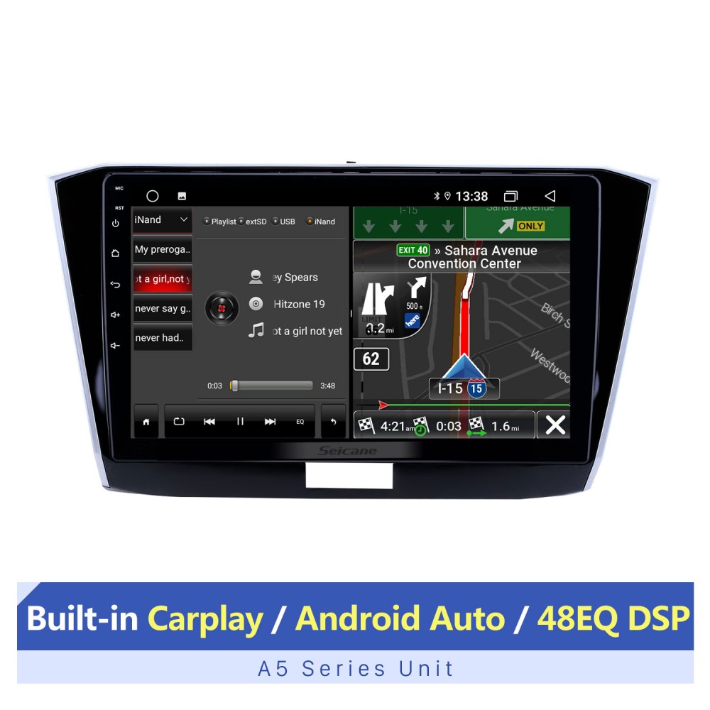 10.1 inch Android 12.0 for 2016-2018 VW Volkswagen Passat Stereo navigation system with Bluetooth DVR HD Screen Rearview Camera