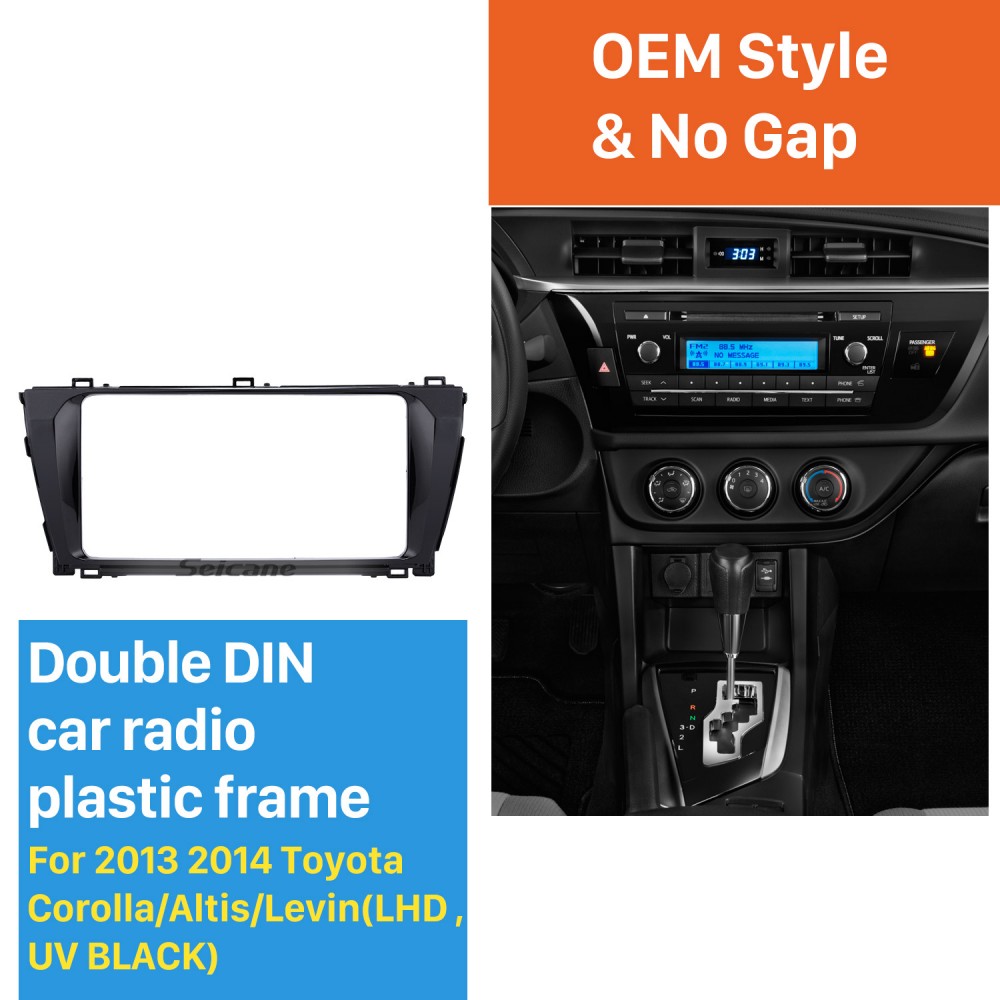 New Double Din Car Radio Fascia For 2013 2014 Toyota Corolla Altis Levin Lhd Stereo Player Surround Panel Trim Bezel Installation Frame
