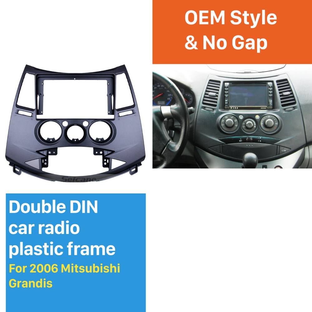 Fascia Black Frame For 9 Inch 2006 Mitsubishi Grandis Dash Mount Kit Trim Panel No Gap