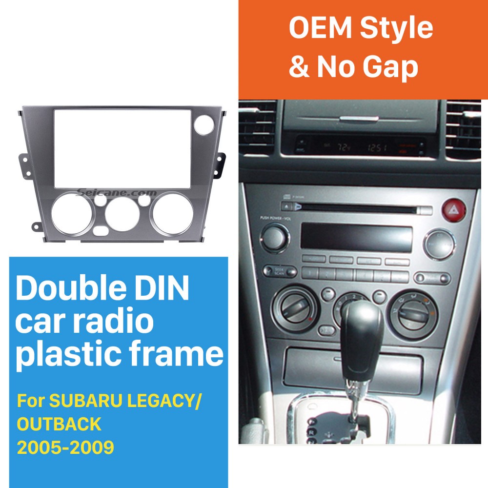 Black 2din Car Radio Fascia For 2005 2009 Subaru Legacy Outback Left Hand Car Dash Cd Plate Frame Stereo Fitting Kit