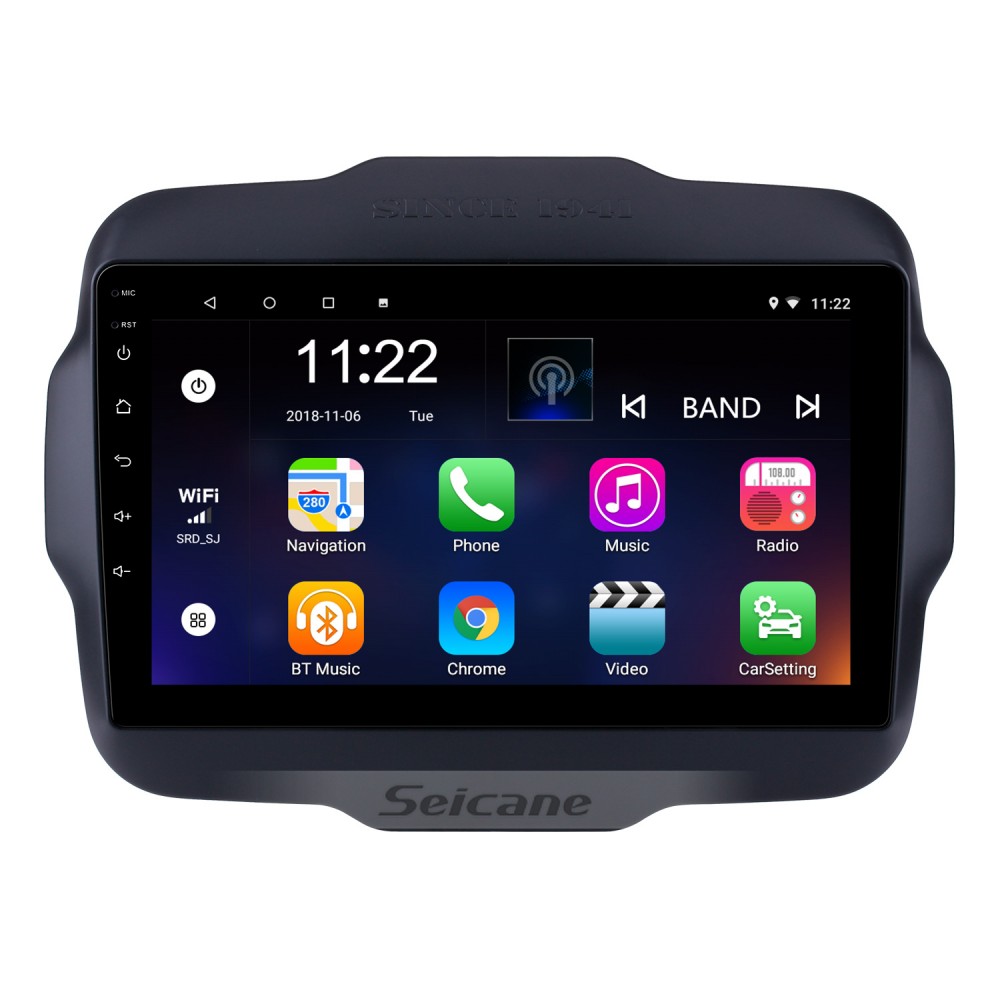 Kilcvt Navigazione Radio GPS 9 Pollici Android 10 Multimediale per Auto Full Touch per Jeep Renegade 2016-2018 Supporto Controllo del Volante//WiFi//Chiamata Vivavoce Bluetooth,4g WiFi 2g 32g