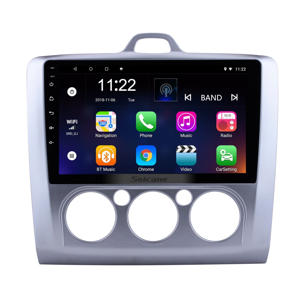 supporta navigazione GPS SWC Mirror Link WiFi EQ USB Bluetooth Autoradio Android 10 con sistema touch screen da 9 pollici per Ford Focus Exi MT 2 3 Mk2 argento Mk3 2004-2011