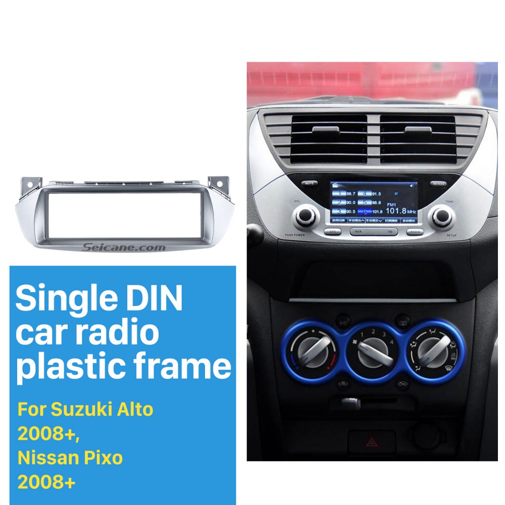 silber 1-DIN Radioblende Suzuki Alto Nissan Pixo 