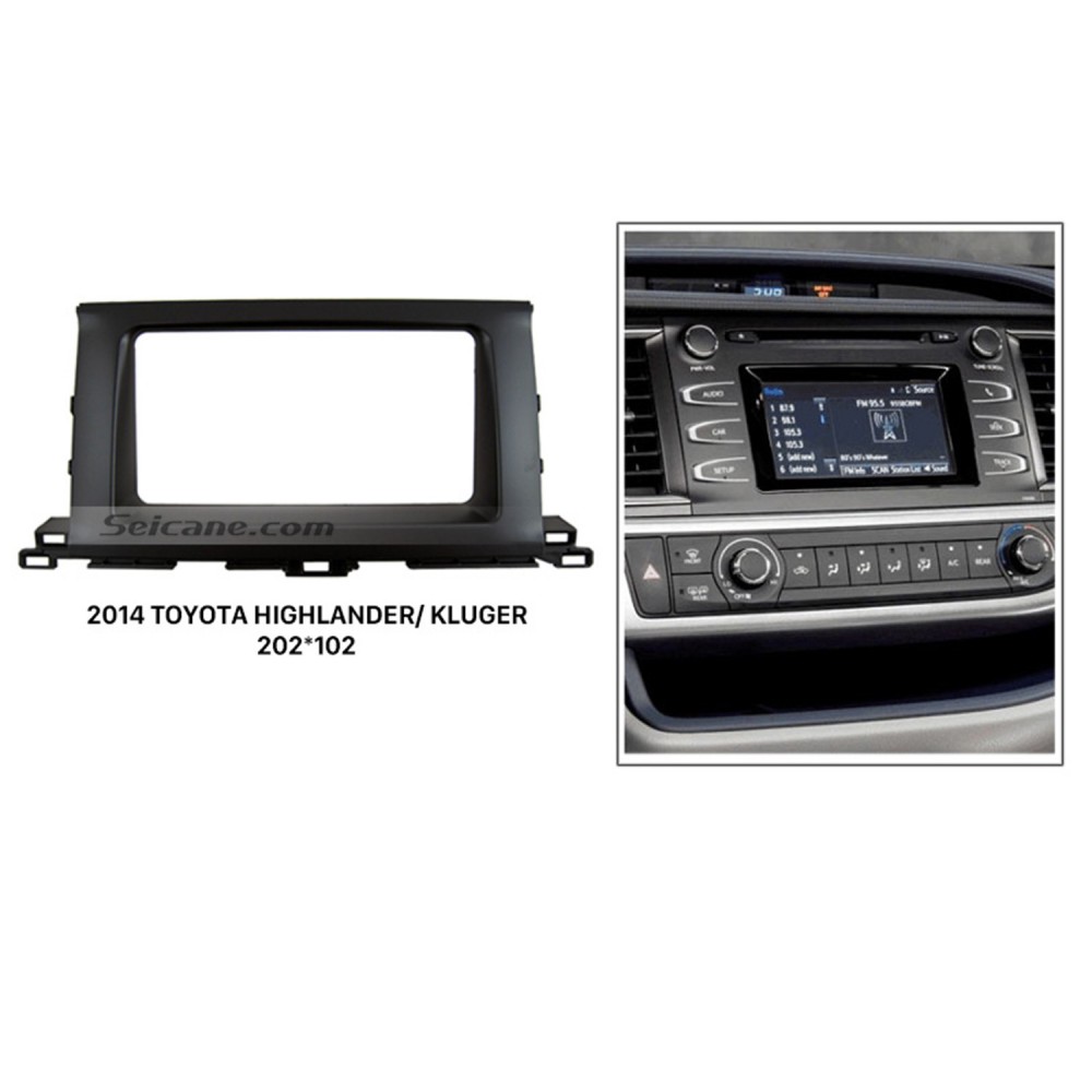 Newest 2din 2014 Toyota Highlander Kluger Car Radio Fascia Audio Player Dvd Frame Panel Cd Trim