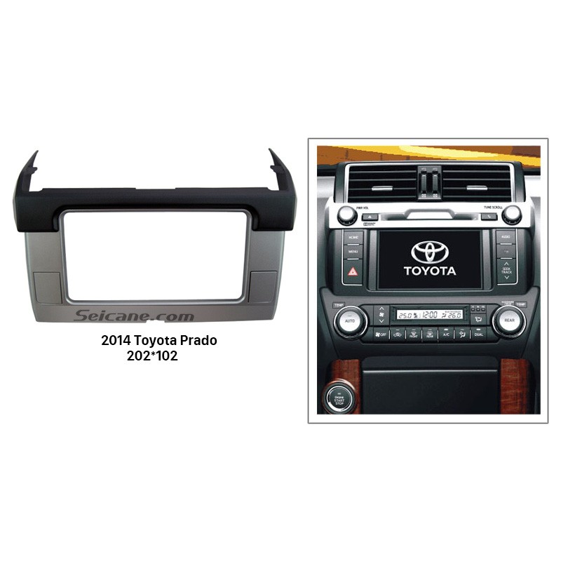 Black Silver 2 Din 2014 Toyota Prado Car Radio Fascia Stereo Player Dash Mount Kit Dvd