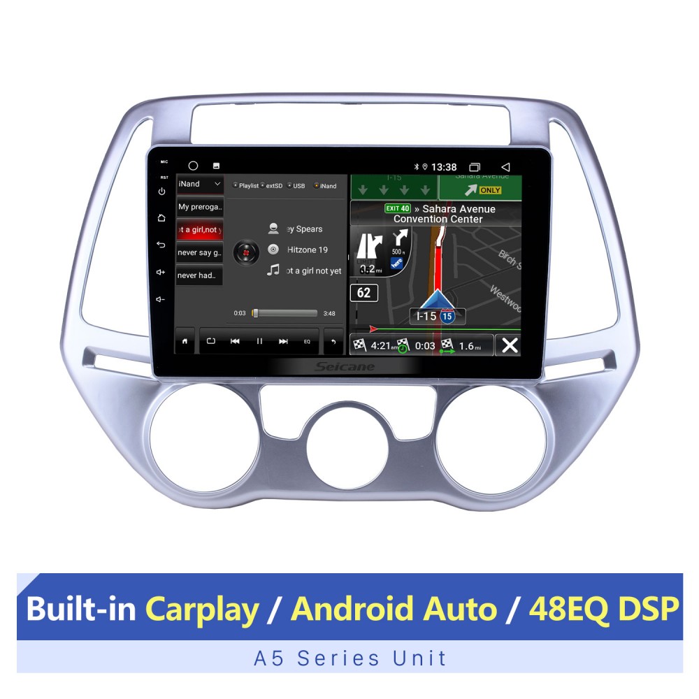 9 inch Android 12.0 2012-2014 Hyundai I20 MANUAL AC GPS navigation system with Bluetooth OBD2 DVR HD touch Screen Rearview Camera
