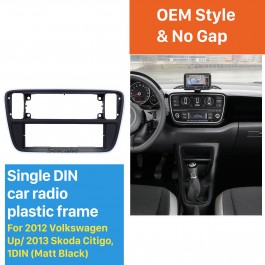 Lokomotiv Kæmpe stor had Matt Black 1Din 2012 Volkswagen Up 2013 Skoda Citigo Car Radio Fascia Stereo  Dash Fitting Kit Frame Surround Panel