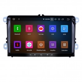 Sistema multimediale per auto Radio stereo 1080P Lettore video con sistema operativo Android 9.0 per Volkswagen Skoda Supporto sedile GPS Bluetooth Mirror-link USB WiFi 4G SWC AM/FM RDS DSP DVR