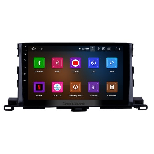 10.1 Inch 2015 Toyota Highlander Android 11.0 HD Touch Screen Radio GPS Navigation system with Bluetooth TPMS DVR OBD II Rear camera AUX USB 3G WiFi Steering Wheel Control Video 