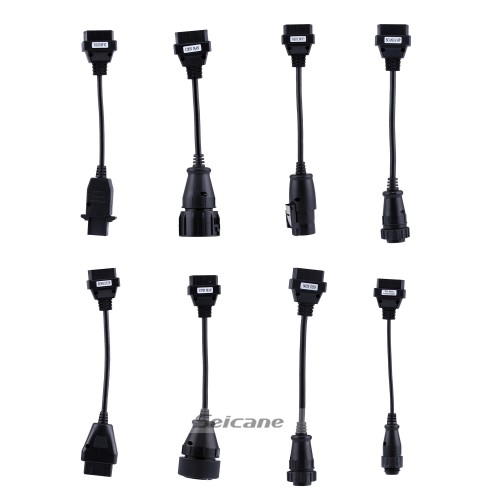 Newest 8 Pieces Truck Cables Diagnostic Cable OBD2 Connecter For CDP TCS