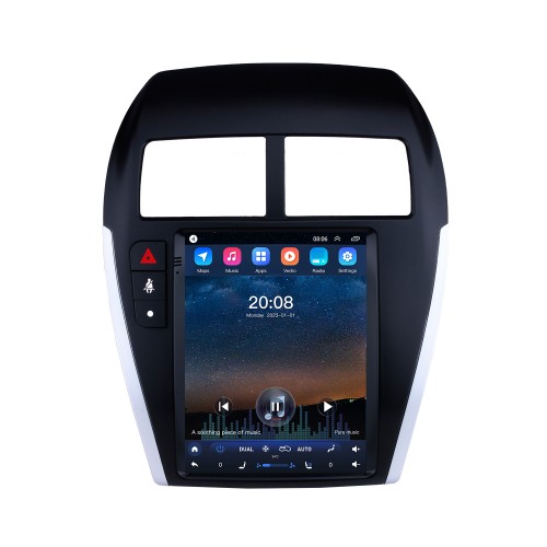 9.7 Inch 2013-2018 Mitsubishi ASX Android 10.0 Radio GPS Navigation system with 4G WiFi Touch Screen TPMS DVR OBD II Rear camera AUX Steering Wheel Control USB SD Bluetooth HD 1080P Video 