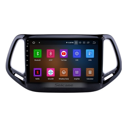 10.1 inch Android 12.0 HD 1024*600 Touchscreen Car Stereo For Jeep Compass 2017 Bluetooth Music Radio GPS Navigation Audio System Support Mirror Link 4G WiFi Backup Camera DVR Steering Wheel Control