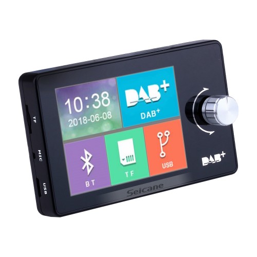 In-Car DAB/DAB+ Receiver Bluetooth Music Hands-Free USB/TF Music Adapter with 2.8 inch true color TFT-LCD screen