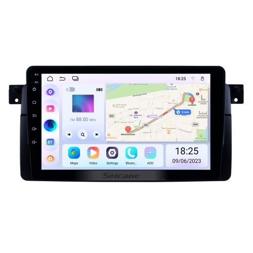9 inch Radio HD touchscreen Android 14.0 for 1998-2006 BMW 3 Series X35 E46 GPS Navigation System with WIFI Bluetooth USB Mirror Link Rearview AUX