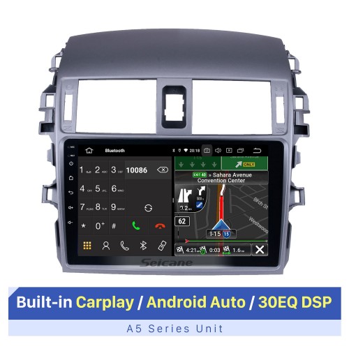 9 Inch For 2008-2010 Toyota Corolla Android 10.0 Capacitive Touch Screen Radio GPS Navigation system with Bluetooth TPMS DVR OBD II Rear camera AUX USB SD 3G WiFi Steering Wheel Control Video 