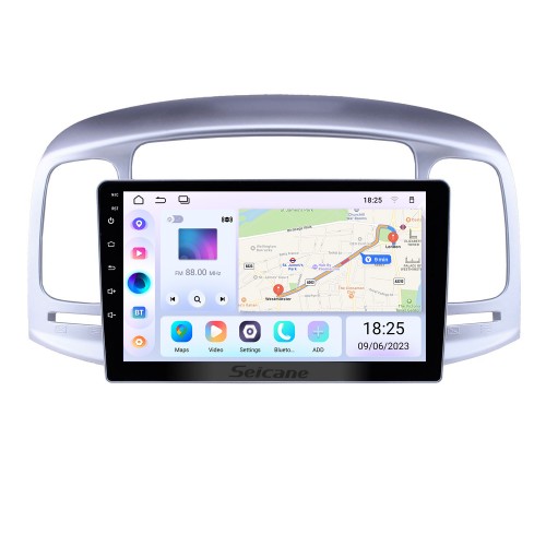 2006-2011 Hyundai Accent Touch screen Android 14.0 9 inch Head Unit Bluetooth Stereo with Music AUX WIFI support DAB+ OBD2 DVR Steering Wheel Control