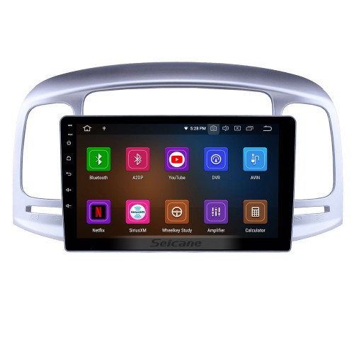 Android 11.0 9 inch GPS Navigation Radio for 2006-2011 Hyundai Accent Head Unit GPS Audio with Carplay Bluetooth WIFI USB AUX support DVD SWC OBD2 TPMS