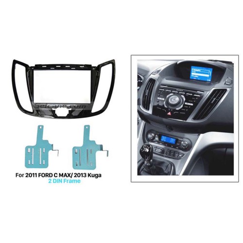 UV Black Double Din Car Radio Fascia for 2011 FORD C MAX