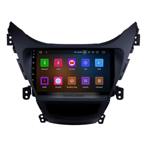 Android 11.0 for Hyundai Elantra LHD 2011 2012 2013 Radio Replacement with Aftermarket Car Bluetooth GPS System 1024*600 Multi-touch Capacitive Screen  WiFi Mirror Link OBD2 AUX HD 1080P Video DVR