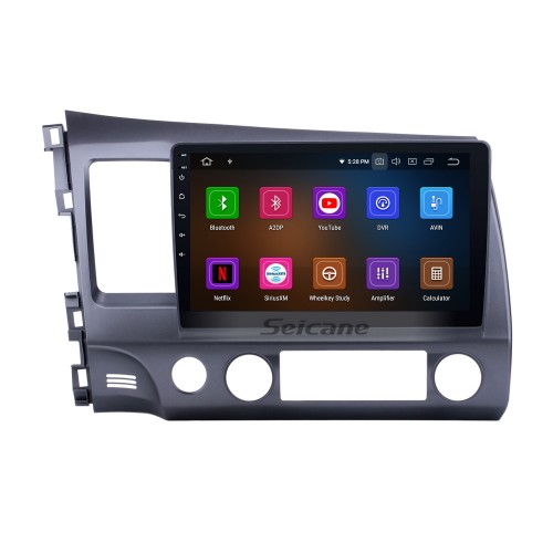 10.1 Inch 1024*600 Touchscreen Android 12.0 2006-2011 Honda civic Radio GPS Navigation System with Bluetooth 4G WIFI Steering Wheel Control Digital TV Mirror Link OBD2 DVR Backup Camera TPMS  