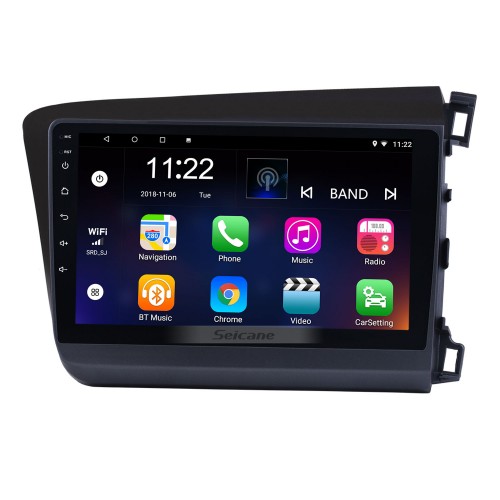 2012 HONDA CIVIC Right Hand Driving 9 Inch Android 10.0 Radio GPS Navigation Bluetooth HD Touchscreen Mirror link USB WIFI Steering Wheel Control support DVR Backup camera OBD2