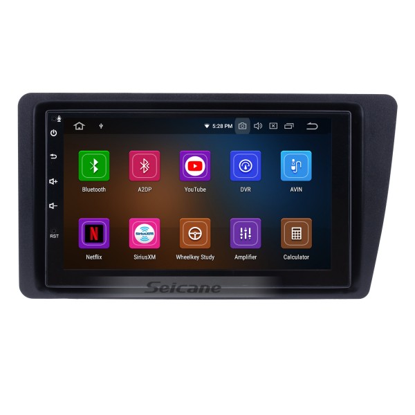 Multi-touch Android 11.0 Head Unit GPS for 2001-2005 Honda Civic with Radio RDS 3G WiFi Bluetooth 1080P Mirror Link OBD2