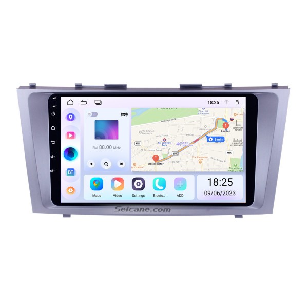9 inch 1024*600 touchscreen 2007 2008 2009 2010 2011 TOYOTA CAMRY Radio Replacement with Android 13.0 Aftermarket GPS Car Stereo with Bluetooth Music WiFi  Mirror Link OBD2 DVR HD 1080P Video USB SD