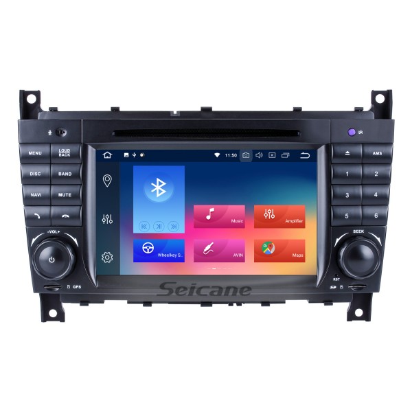 Seicane S127508 Quad-core Pure Android 4.4.4 Autoradio DVD GPS Head Unit for 2004-2011 Mercedes Benz CLK Class W209 CLK270 CLK320 CLK350 CLK500 CLK550 with Radio RDS Bluetooth 3G WiFi Mirror Link OBD2 16G Flash (No12_Android_cardvd)
