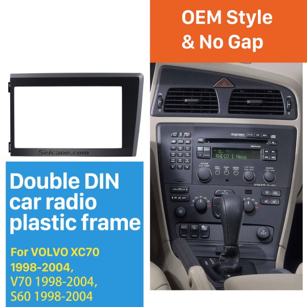 2 Din Car Radio Fascia for 1998 1999 2000 2001 2002 2003 2004 Volvo XC70 V70 S60 Stereo Plate Trim Kit Frame Panel Dash CD