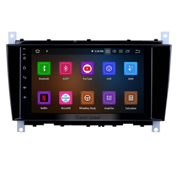 Android 11.0 Car Radio DVD GPS System for 2004-2011 Mercedes Benz C Class W203 C180 C200 C220 C230 with 4G WiFi AM FM Radio Bluetooth Mirror Link OBD2 AUX DVR