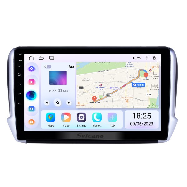 10.1 inch Android 14.0 GPS Navigation Radio for 2014-2016 Peugeot 2008 with HD Touchscreen Bluetooth USB WIFI AUX support Carplay SWC TPMS