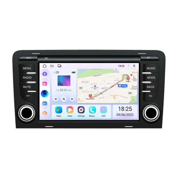 For 2004 2005 2006-2010 Audi A3 Radio Carplay Android 13.0 HD Touchscreen 7 inch GPS Navigation System with Bluetooth