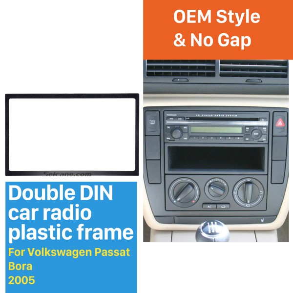Double 2 DIN frame 2 DIN fascia plate for 2005 Volkswagen Passat Bora 178 x 102mm