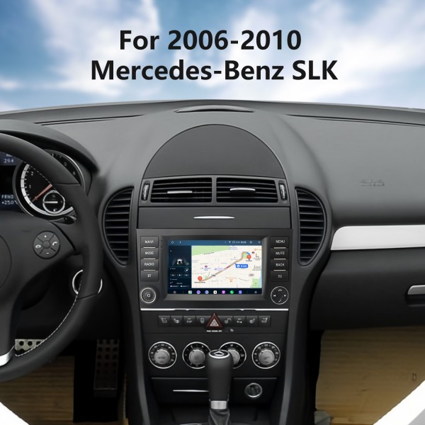 For 2006 2007 2008-2010 Mercedes-Benz SLK Radio Carplay Android 14.0 HD Touchscreen 7 inch GPS Navigation with Bluetooth WIFI support Steering Wheel Control 