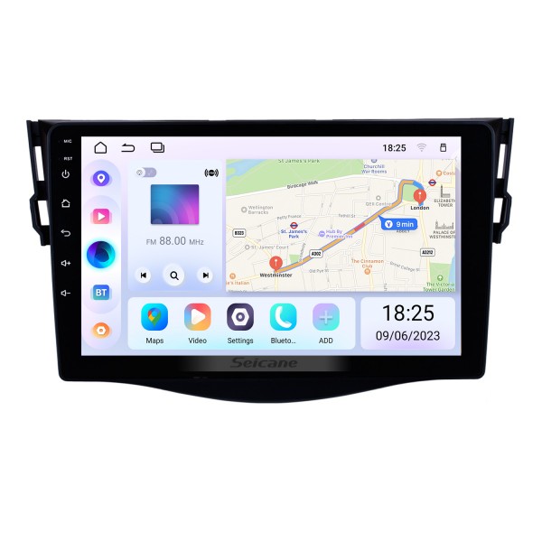 2007-2011 Toyota RAV4 Android 13.0 Radio 9 inch HD Touchscreen GPS Navigation Steering Wheel control WIFI USB Bluetooth support DVR Backup Camera TV Video