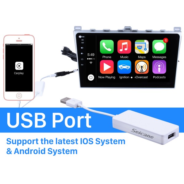 Plug and Play Carplay Android Auto USB Dongle For Android Car Radio Support IOS IPhone Car touch screen control Siri Microphone voice control